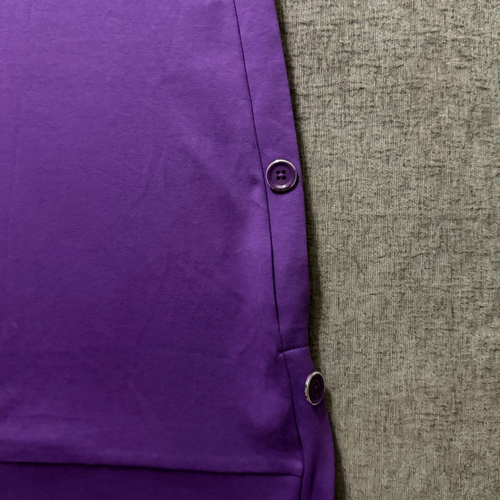 New York & Co. Purple Sleeveless Dress with Side Buttons - Picture 6 of 8
